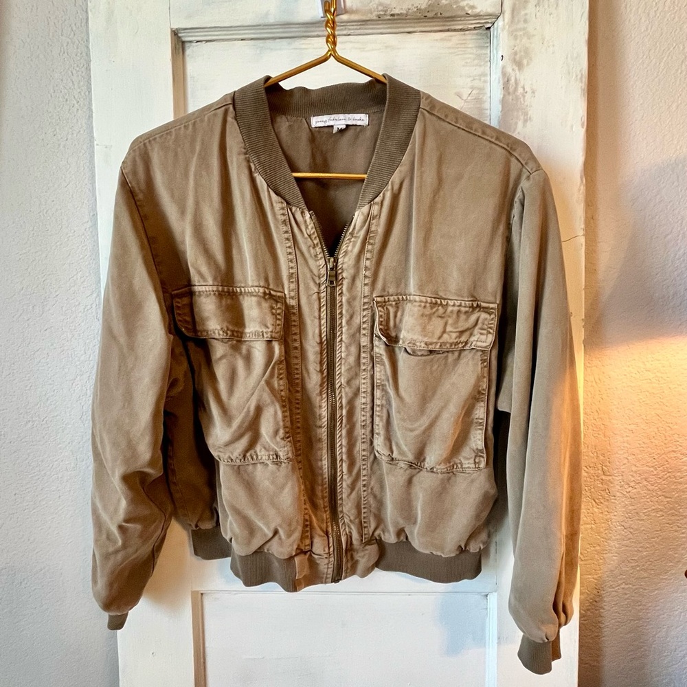 Young Fabulous & Broke Tan Bomber Jacket